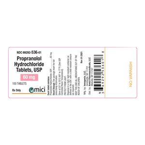 Propranolol HCL 60mg 100/Bt