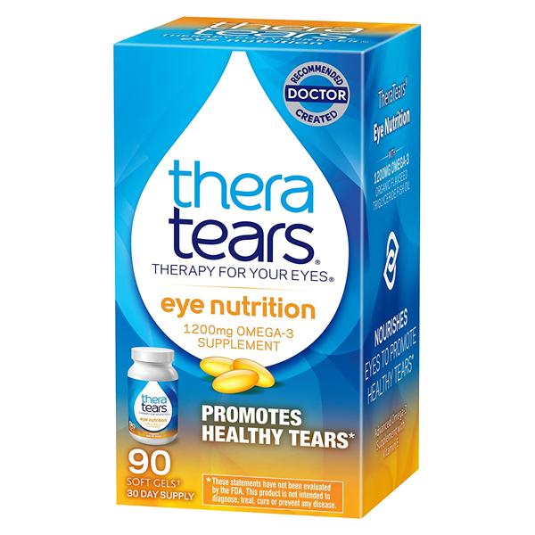 TheraTears Omega-3 Supplement Eye Nutrition Softgels 1200mg 90/Bt, 24 BT/CA