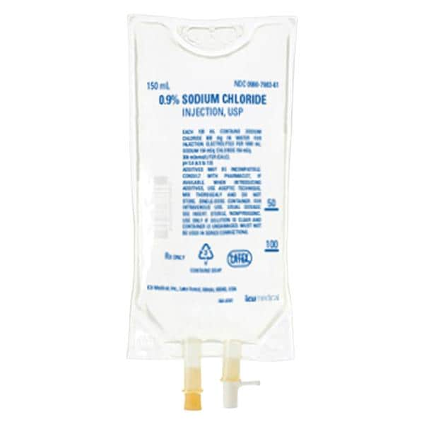 IV Injection Solution 0.9% Sodium Chloride 150mL Bag 32/Ca