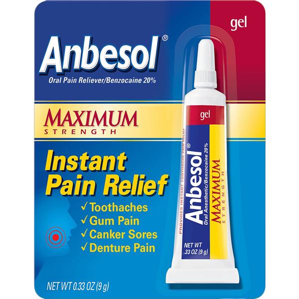 Anbesol Gel Gel Maximum Strength .33oz/Tb, 36 TB/CA