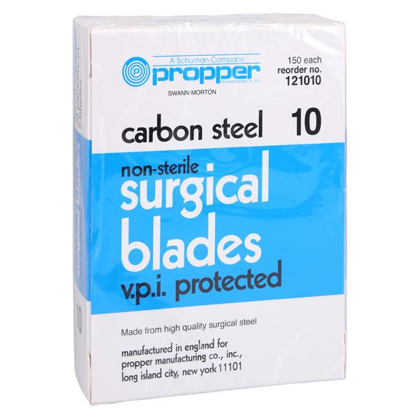 Blade Surgical #10 Nostril Carbon Steel Non-Sterile Disposable 150/Bx