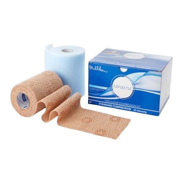 CoFlex TLC 2-Layer Compression Bandage Elastic/Foam 2"x3yd Tan/White NS 8/Ca