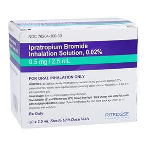 Ipratropium Bromide Inhalation Solution 0.02% Vial 2.5mL 30/Package