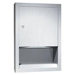 Traditional Paper Towel Dispenser Satin Finish Stainless Steel w/ Piano-Hinge Ea