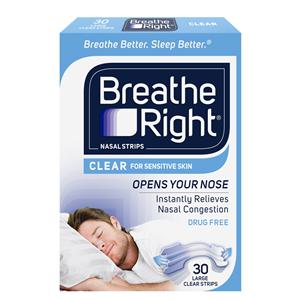 Breathe Right Nasal Strips Large/Clear 30/Bx