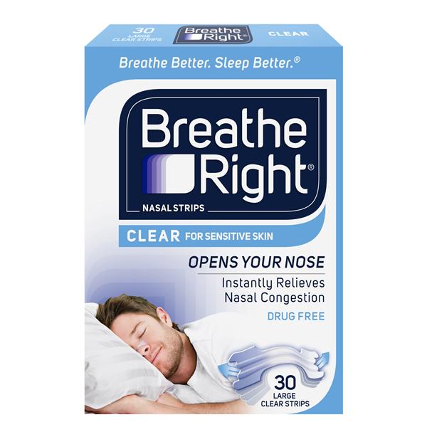 Breathe Right Nasal Strips Large/Clear 30/Bx, 24 BX/CA