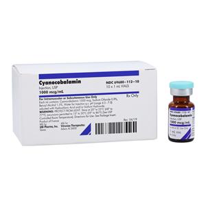 Cyanocobalamin B-12 Injection 1000mcg/mL SDV 1mL 10/Package