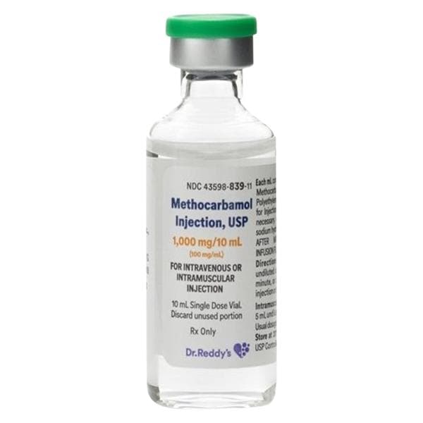 Methocarbamol Injection 100mg/mL SDV 10mL 10/Bx