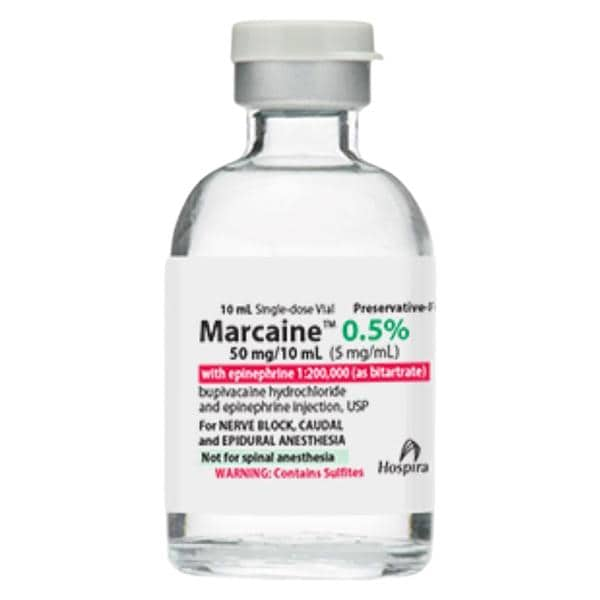 Marcaine w/Epinephrine Injection 0.5% 1:200,000 PF SDV 10mL 10/Package