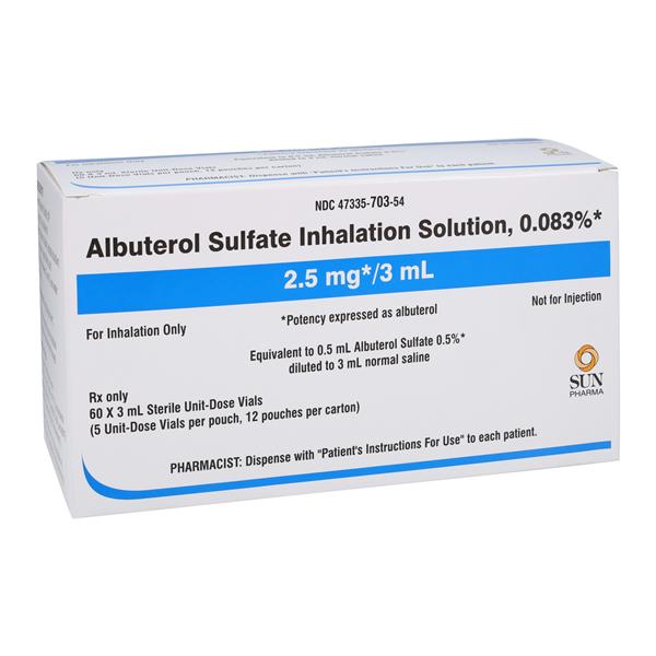 Albuterol Sulfate Inhalation Solution 0.083% Vial 3mL 60/Package