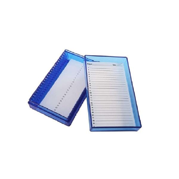 Microscope Slide Box Blue 25 Position Ea