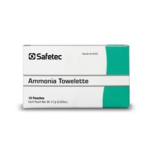 Safetec Ammonia Inhalant Wipes 15-30% 10/Bx