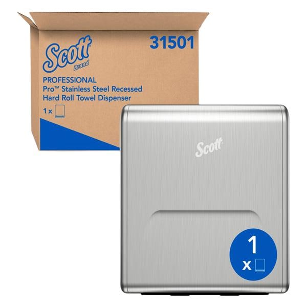 Scott Pro Dispenser Housing Silver Stainless Steel Ea