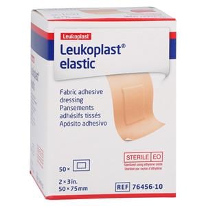 Leukoplast Patch Bandage Elastic/Fabric 2x3" Tan Sterile 50/Bx, 12 BX/CA