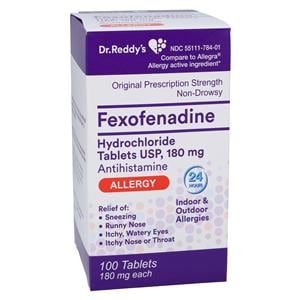 Fexofenadine HCl OTC Tablets 180mg Bottle 100/Bt