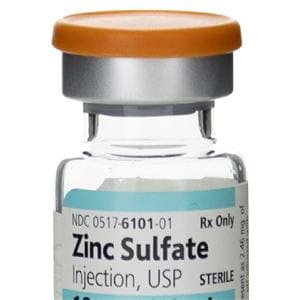 Zinc Sulfate Injection 1mg/mL Preservative Free SDV 10mL 25/Bx