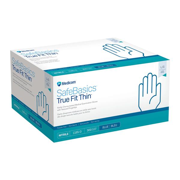 SafeBasics Nitrile Exam Gloves Medium Blue Non-Sterile