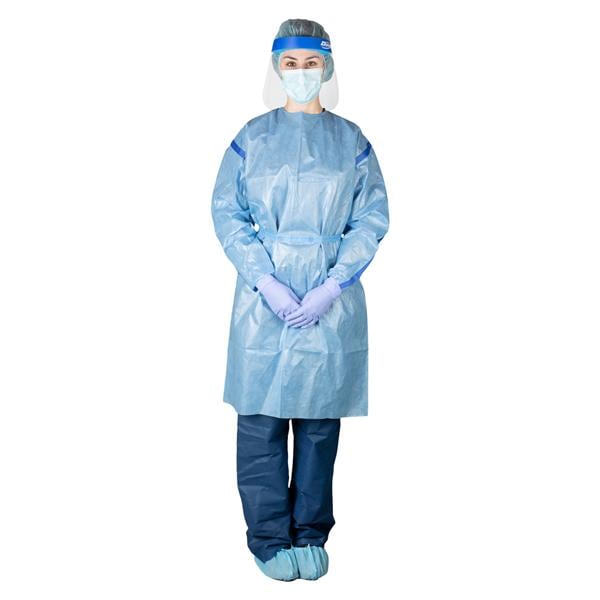 Dukal Chemotherapy / Isolation Gown Poly-Coated SMS XXL Blue 30/Cs