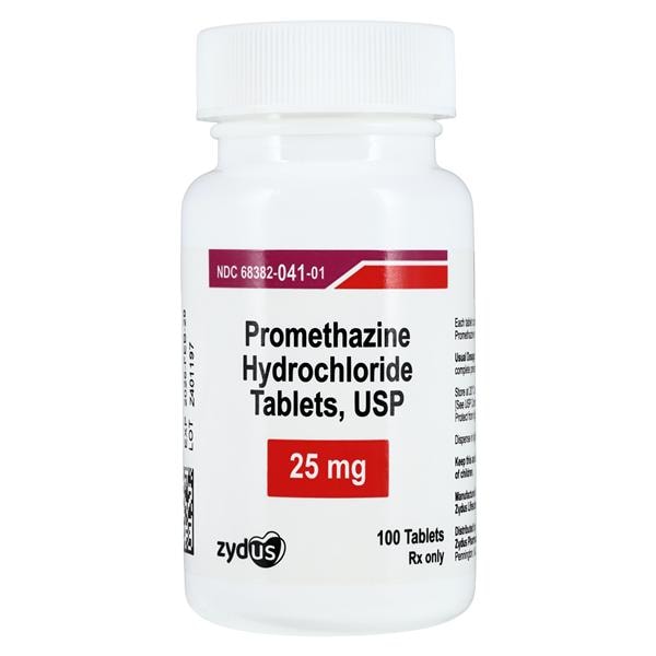 Promethazine HCl Tablets 25mg Bottle 100/Bottle Each