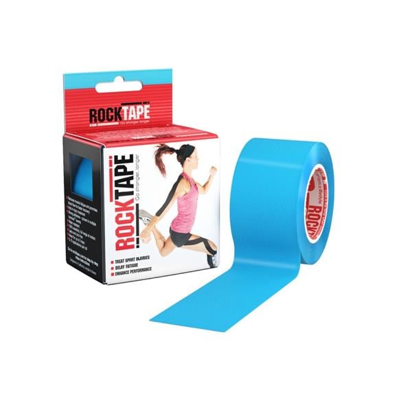 RockTape Kinesiology Tape 97% Cotton/3% Nylon 2"x16.4' Blue Ea