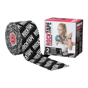 RockTape Kinesiology Tape 97% Cotton/3% Nylon 2"x16.4' Logo Black Ea