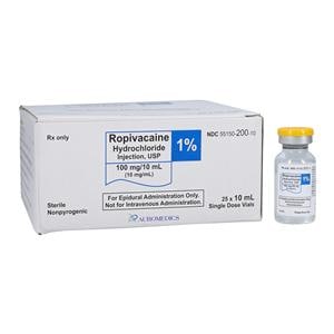 Ropivacaine HCl Injection 1% 10mg/mL Preservative Free SDV 10mL 25/Bx