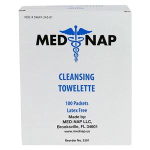 Med-Nap Cleansing Wipes "5x7" 100/Bx