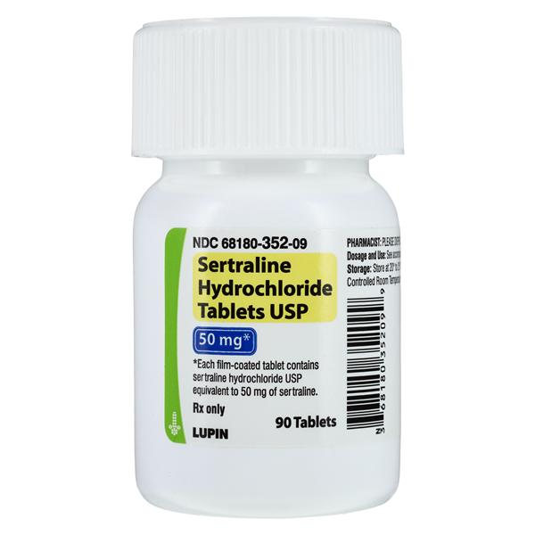 Sertraline HCl Tablets 50mg Bottle 90/Bottle Each