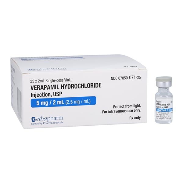 Verapamil HCl Injection 2.5mg/mL SDV 2mL 25/Bx