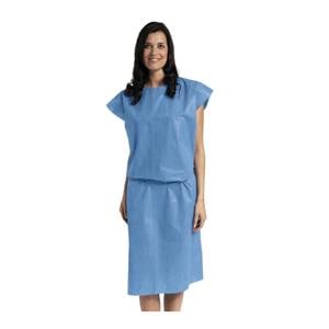 Exam Gown 45 in x 70 in Blue 2X Large SMS Fabric Disposable 50/Ca