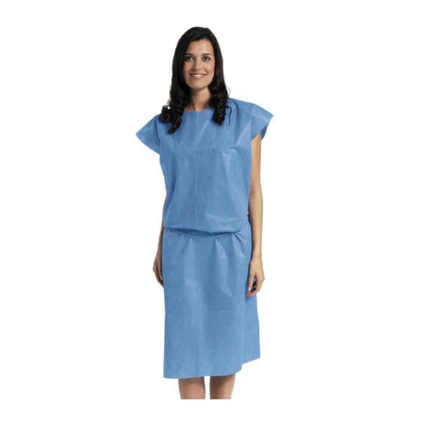 Exam Gown 45 in x 70 in Blue X-Large SMS Fabric Disposable 50/Ca