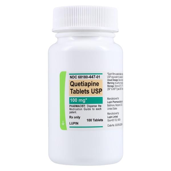 Quetiapine Fumarate Tablets 100mg Bottle 100/Bt