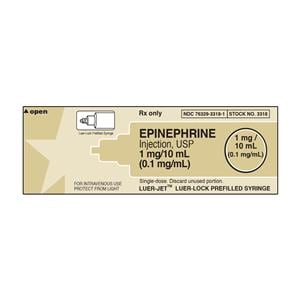 Epinephrine Injection 1:10m Luer-Jet Prefilled Syringe 10mL 10/Package