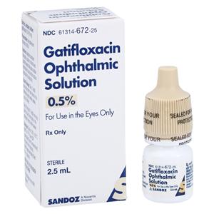 Gatifloxacin Ophthalmic Solution 0.5% Bottle 2.5mL Each