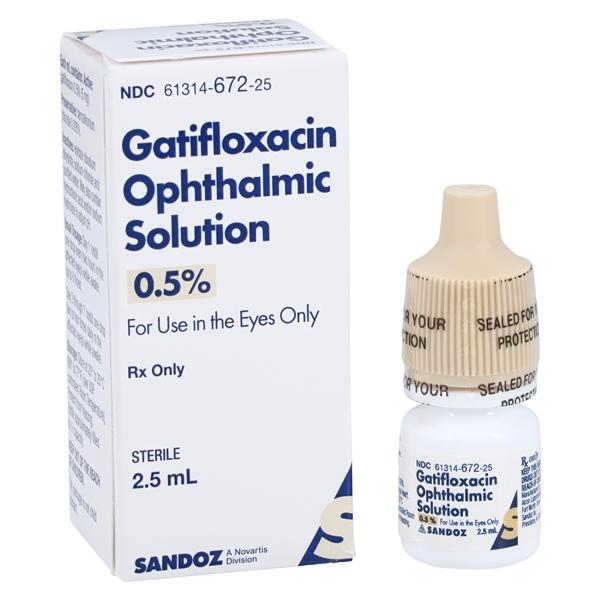 Gatifloxacin Ophthalmic Solution 0.5% Bottle 2.5mL Each