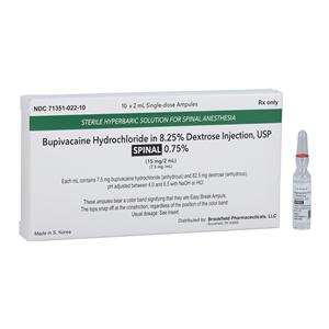 Bupivacaine Dextrose Injection 0.75% Ampule 2mL 10/Bx