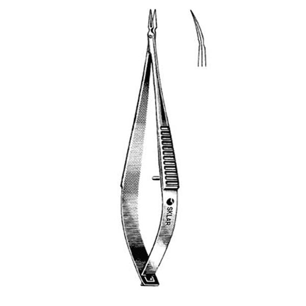 Vannas Micro Scissors Curved 3" Sharp/Sharp Stainless Steel Non-Sterile Rsbl Ea