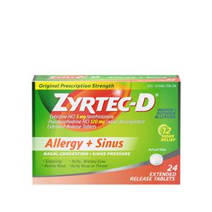 Zyrtec-D Tablets 5mg/120mg 24/Pk