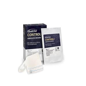 QuickClot Control+ NWvn Kln Imprgntd Hemostatic Dressing 8x8 Strl Xry Dtect