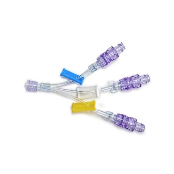 Nexus TKO-6P IV Extension Set Needleless 4" Trifuricated Rotating Luer 100/Ca