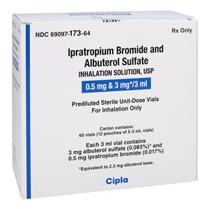 Ipratropium/Albuterol Bromide Inhalation Solution 0.5/3mg Box 3mL 60/Package