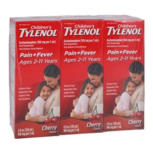 Tylenol Children's Liquid Suspension 160mg/5mL Cherry 4oz 3/Pk, 12 IP/CA