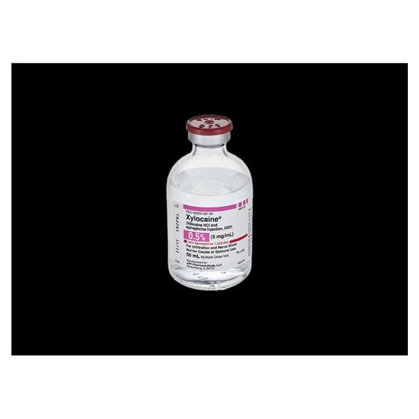 Xylocaine w/Epinephrine Injection 0.5% MDV 50mL 25/Bx