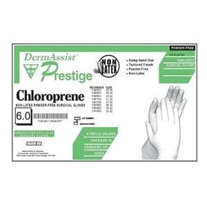 Prestige Chloroprene Surgical Gloves 6.5 Extended White, 4 BX/CA