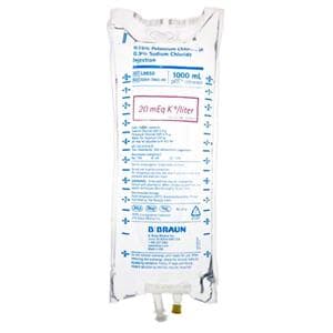 Potassium Chloride in 0.9% Sodium Chloride Injection 20mEq Bag 1000mL 12/Package