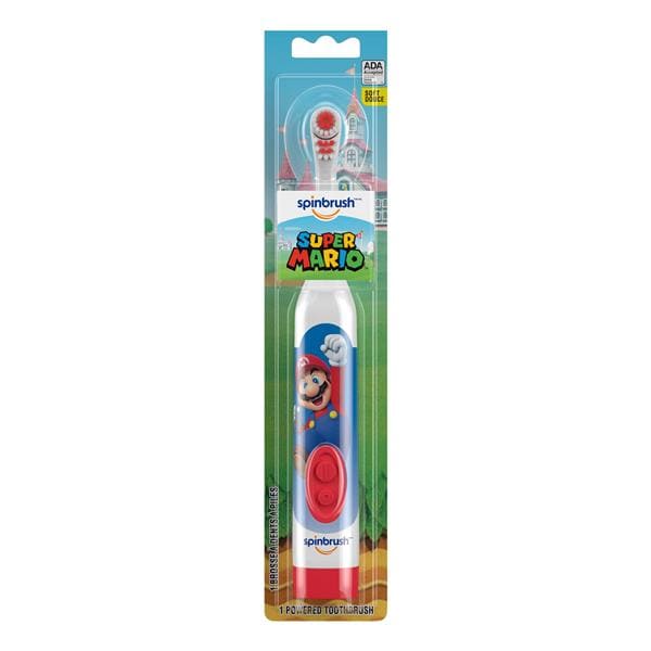 Arm & Hammer Spinbrush Battery Power Toothbrush Soft Super Mario Ea