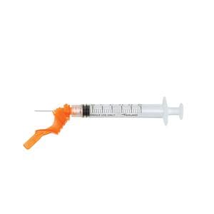 Hypodermic Syringe/Needle Combo 25gx5/8" 3cc Safety Device No Dead Space 100/Bx, 12 BX/CA