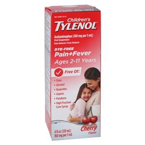 Tylenol Children Analgesic Liquid Cherry Dye-Free 4oz/Bt