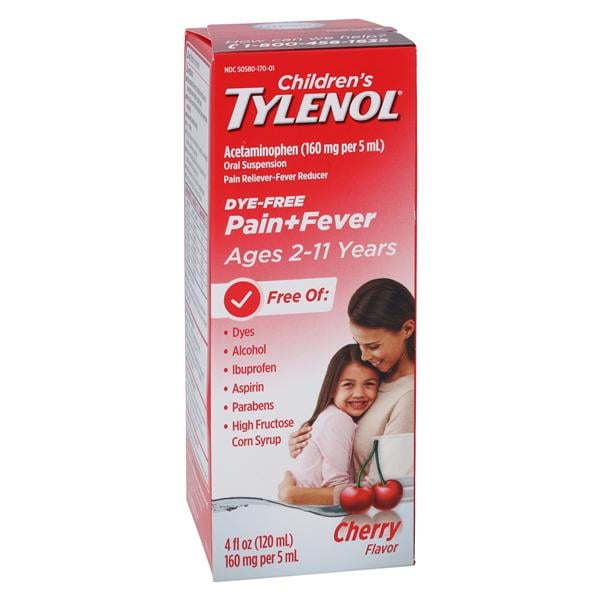 Tylenol Children Analgesic Liquid Cherry Dye-Free 4oz/Bt