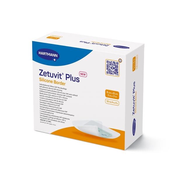 Zetuvit Plus Silicone Border Dressing 3x3" Sterile Square Super Absorbent LF